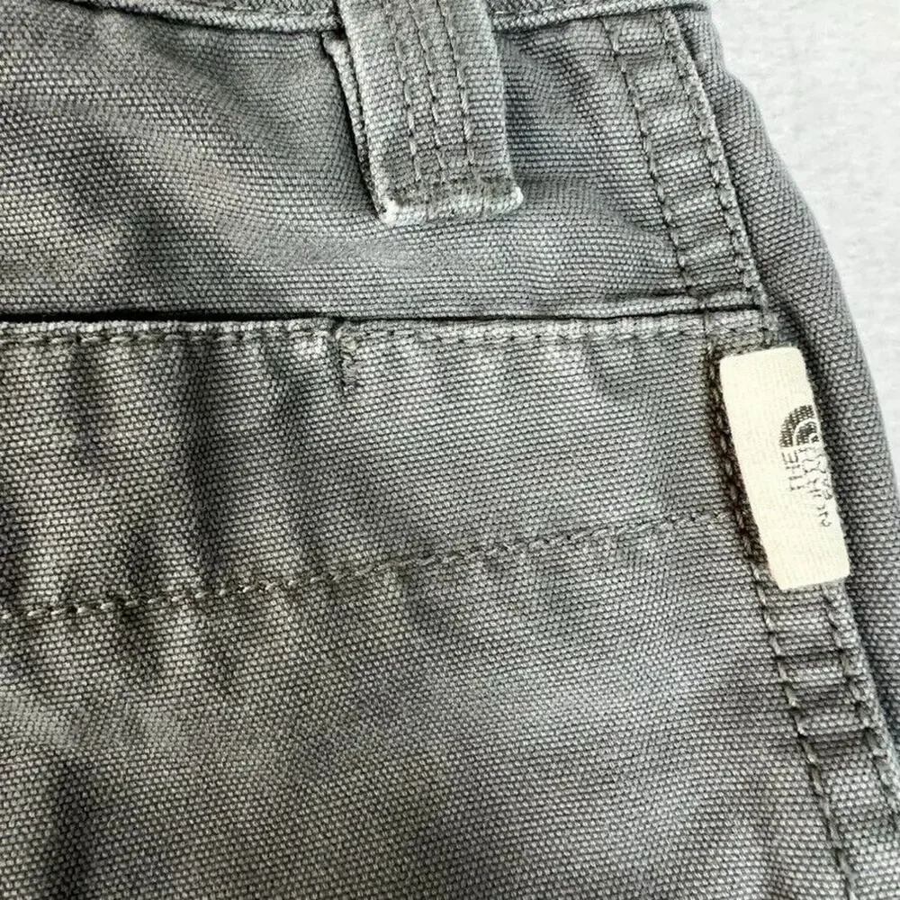 The North Face Pants Mens 34 Gray Canvas Organic Cotton Hiking Camping Trail